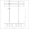 Luminex lampa wisząca 130cm 4xE27 Shelf-424