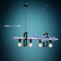 Shelf 425 półka drewno bielone lampa 4 żarówki Luminex