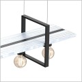 lampa wisząca połączenie stali i białego drewna Luminex Shelf 425