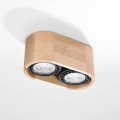 reflektor sufitowy w drewnianej obudowie Sollux Basi 2 SL-0914