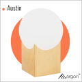 Austin lampka nocna klosz kula opal i mosiądz szczotkowany Argon 4720
