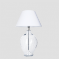 bezbarwna szklana lampa z białym kloszem 4concepts Capri L014041215