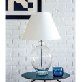 4concepts Capri transparentna lampa szklana z białym abażurem