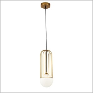 Telford lampa wisząca biała kula w złotej oprawie Maytoni