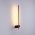 designerski kinkiet LED czarno złoty Elkim Lighting Wand 466