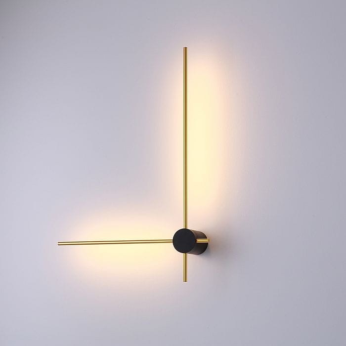 czarno złoty minimalistyczny kinkiet LED Elkim Lighting Wand 469