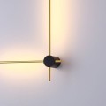 Elkim Lighting Wand 469 designerski kinkiet czarno złoty LED 12W