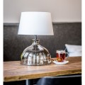lampa stołowa szklana z białym abażurem Haga 4concepts