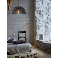 czarna lampa wisząca do pokoju klosz półkula 46cm z podwójnej metalowej siateczki 1xE27 Mesh 78387/01/30 Lucide