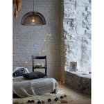 Mesh czarna lampa wisząca klosz półkula 46cm z podwójnej metalowej siateczki 1xE27 Lucide