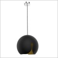 lampa wisząca czarno złota klosz kulisty z wycięciem 1xE27 Malaga Black 401 Keter