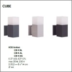 CUBE kinkiet elewacyjny IP44 21cm E27 SU-MA