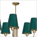 Żyrandol Victoria-4908 pięć zielonych abażurów Eko-Light Milagro