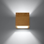 Quad Wood kinkiet drewniany kostka góra-dół Sollux