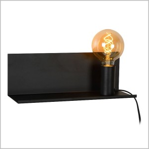 Sebo lampka nocna z półką i oprawką na magnez czarna 1xE27 Lucide