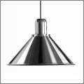 Srebrna stalowa lampa wisząca Reflex Stożek Steel TAR