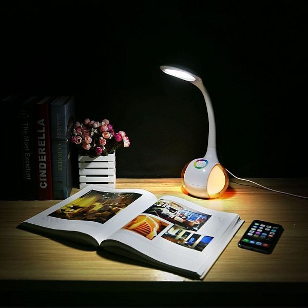 Platinet PDL20 biała lampka LED na biurko z lampką nocną